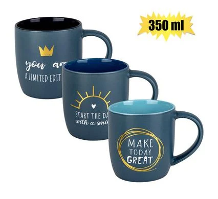 Mug Daily Tubby Charc Gold 350ml